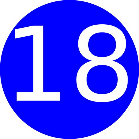 Number 18 Blue Background Clip Art At Vector