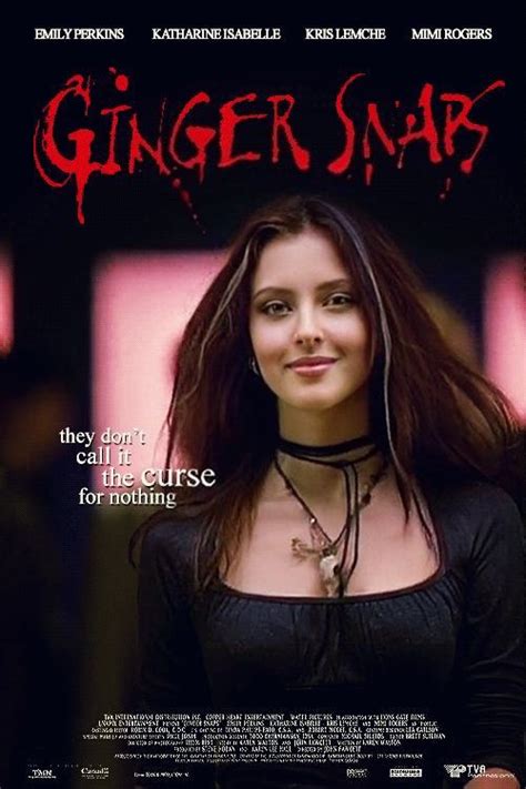 The Poster For Ginger Snaps Starring An Attractive Young Woman With