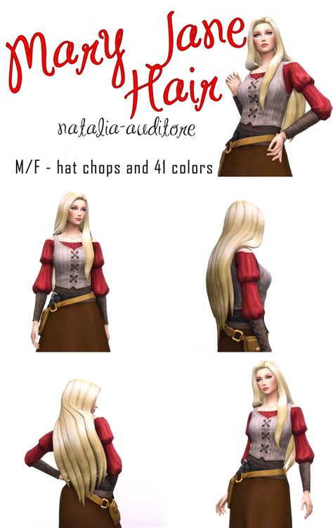 Natalia Auditore Mary Jane Hair Sims New The Sims 4 Pc Sims Four