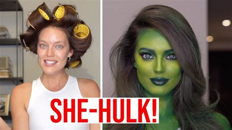 She Hulk Transformation Halloween Makeup Tutorial With Erin Parsons Emily Didonato