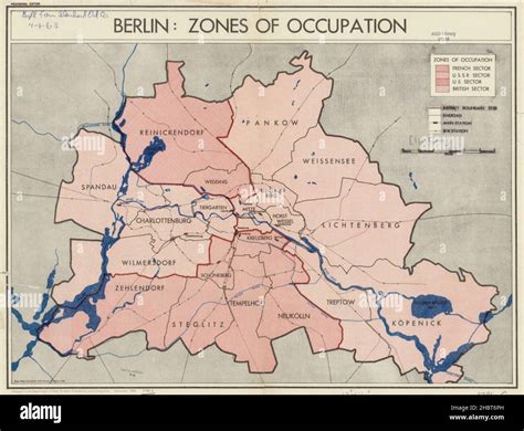 1945 Berlin Zones Of Occupation Map Stock Photo Alamy