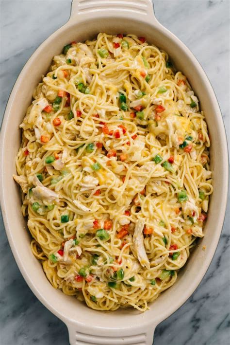 Chicken Spaghetti Casserole Quick And Easy The Spicy Apron