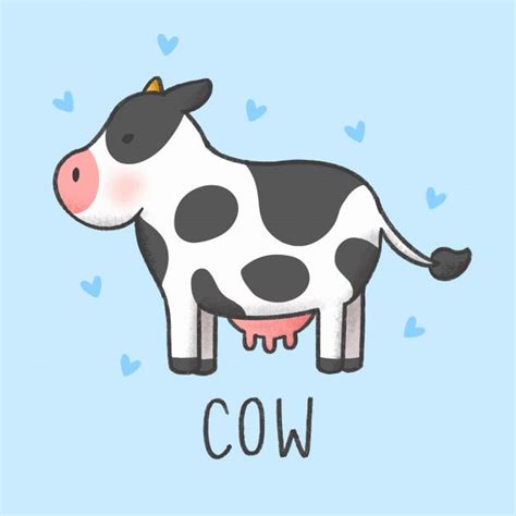 Cute Cow Cartoon Hand Drawn Style Cute Cartoon Drawings Cute Animal