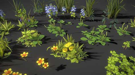 Stylized Grass Pack 3d Model By Letsmakecoolart Seriouscat