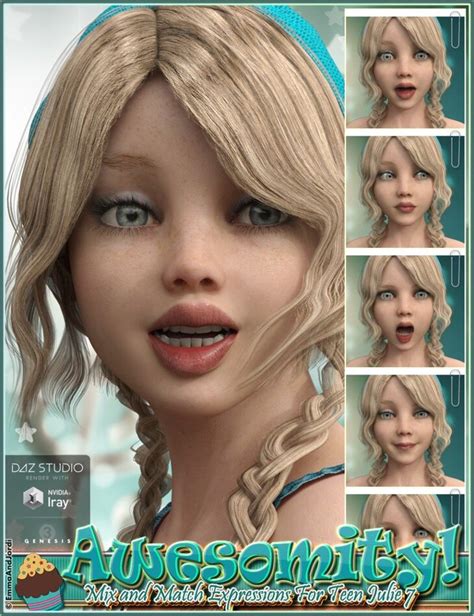 Z Little Miss Poses And Expressions For Tween Julie 7 And Genesis 3 Female Render State