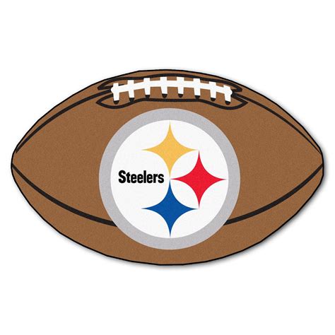 The Pittsburgh Steelers Football Rug Has A Unique Football Shape