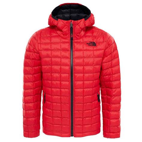 The North Face Thermoball Jacket With Hood In Red For Men Lyst Canada