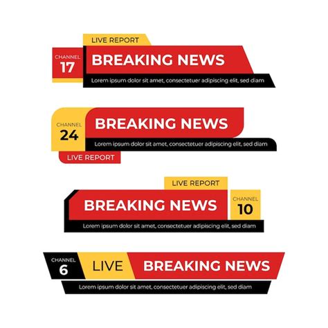 Free Vector Banners Red And Yellow Of Breaking News