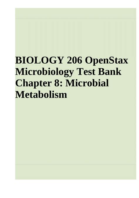 Biology 206 Openstax Microbiology Test Bank Chapter 8 Microbial
