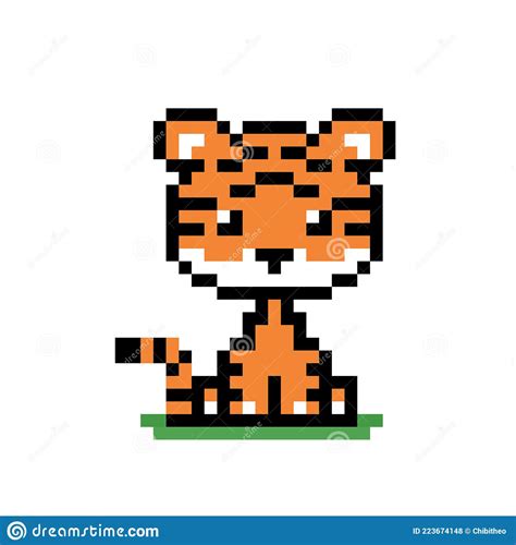 Pixel Art Tiger Running Animation Loop Cartoon Vector Cartoondealer