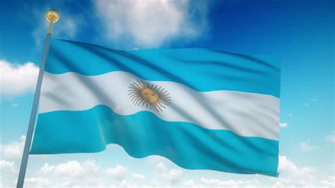 Bandera Argentina Ondeando Fondo 3d Del Video De Stock Totalmente