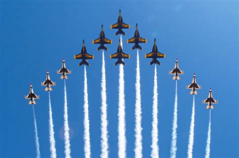 Behold The Blue Angels And Thunderbirds' New 'Super Delta' Mega Formation