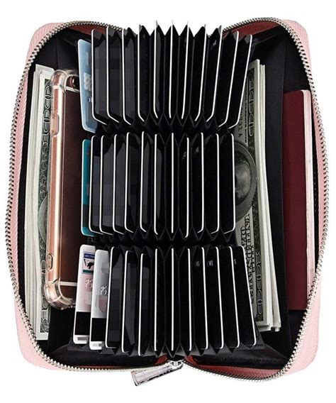 Womens 36 Slots Leather Multi Credit Card Case Wallet Rfid Blocking