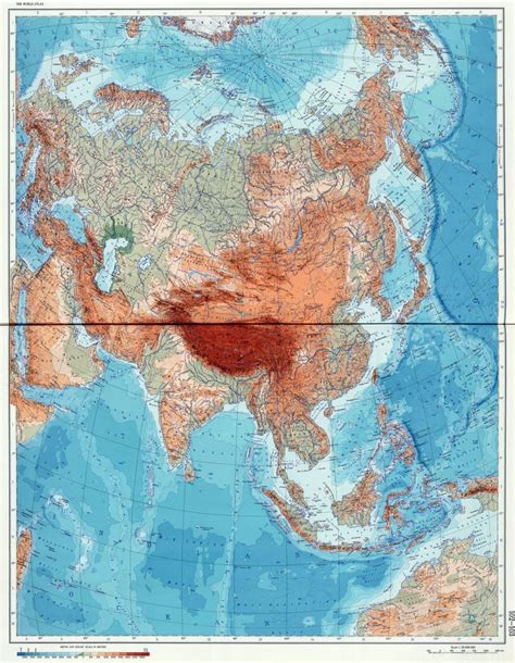 Large Scale Detailed Physical Geographical Map Of Eurasia Asia