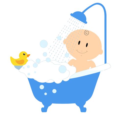 Cartoon Baby Boy Taking A Bath Public Domain Vectors