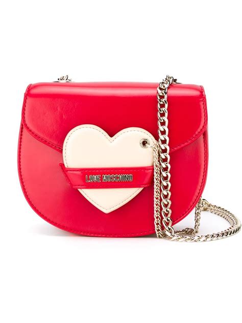 Lyst Love Moschino Heart Logo Cross Body Bag In Red