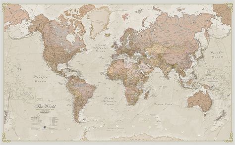 Maps International Giant World Map Antique World Map