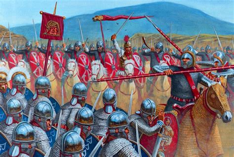 Roman Legions In Battle During The Roman Civil War Roman Soldiers