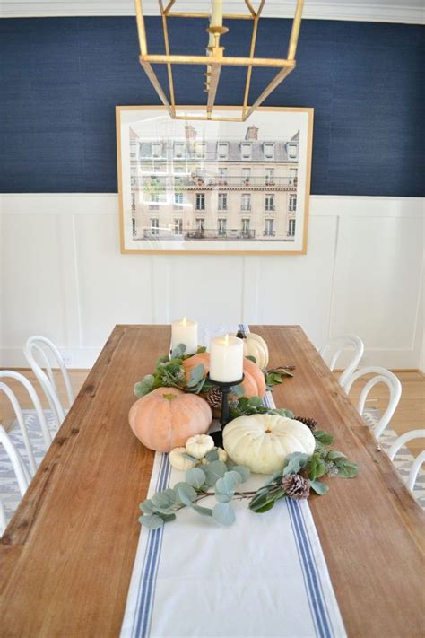 Sharing A Tour Of Our Coastal Home Feauring Navy Fall Decor With Pops