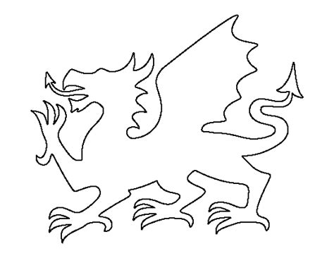 Welsh Dragon Pattern Use The Printable Outline For Crafts Creating