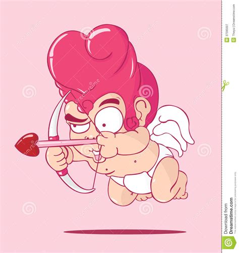funny little cupid illustration of a valentine day stock vector illustration of happy