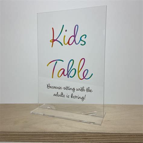 Acrylic Tabletop Sign With Clip In Clear Base Perspex Panels