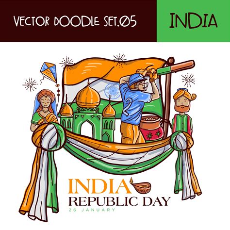 Hand Drawn Indian Republic Day Illustration Vector 275176 Vector Art At