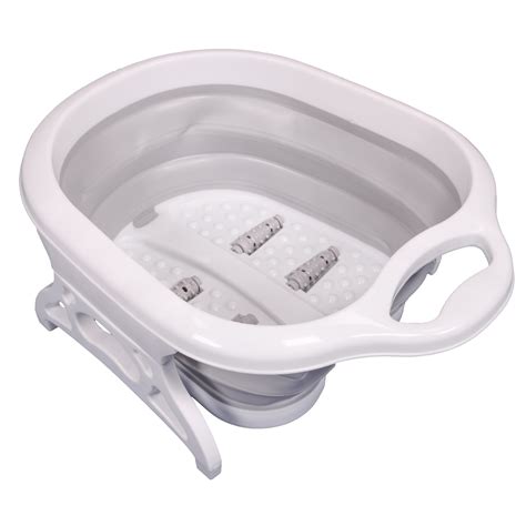 Zentoes Collapsible Foot Soaking Bath Tub With Massage Rollers For Sore Feet Stress And