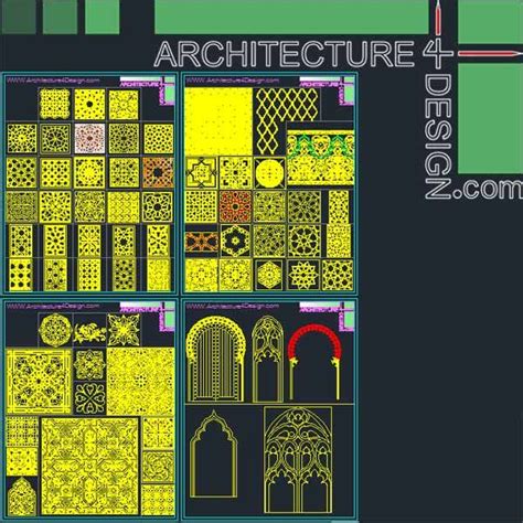 The file format of arabic motifs is dwg and can be used and modified with autocad 2004 or higher. Islamic architecture ornament motifs and arches for ...