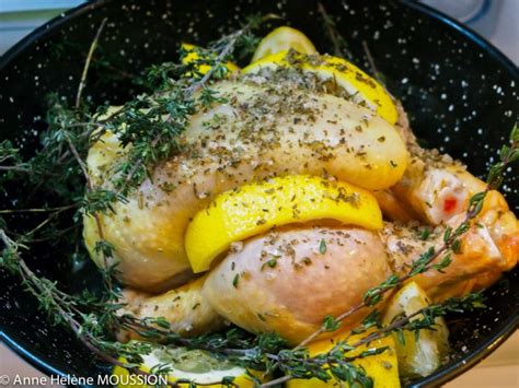 poulet rôti au citron et au thym