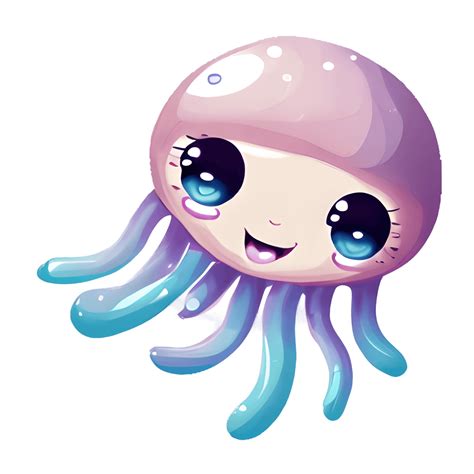 Happy Cute Baby Jellyfish · Creative Fabrica