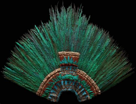 Green also represented the south. Quetzal feather headdress, Aztec, ca. 1520. Museum für ...