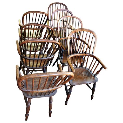 Take these chairs, for example: 18th Century Set of Eight High Back Windsor Dining Chairs ...