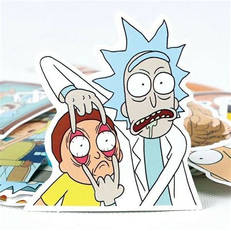 Morty Stickers Rick And Morty Eye Open Sticker High Quality Vector