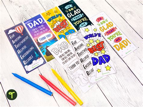 Fathers Day Printable Bookmarks Teach Starter