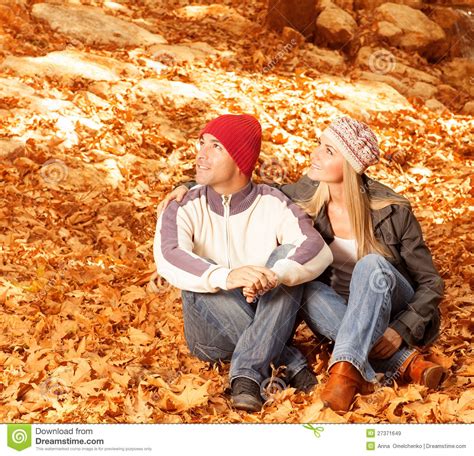 Two lovers in the forest stock image. Image of family - 27371649