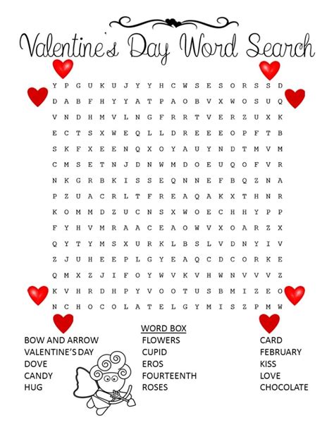Valentine Puzzles Printable Printable Word Searches