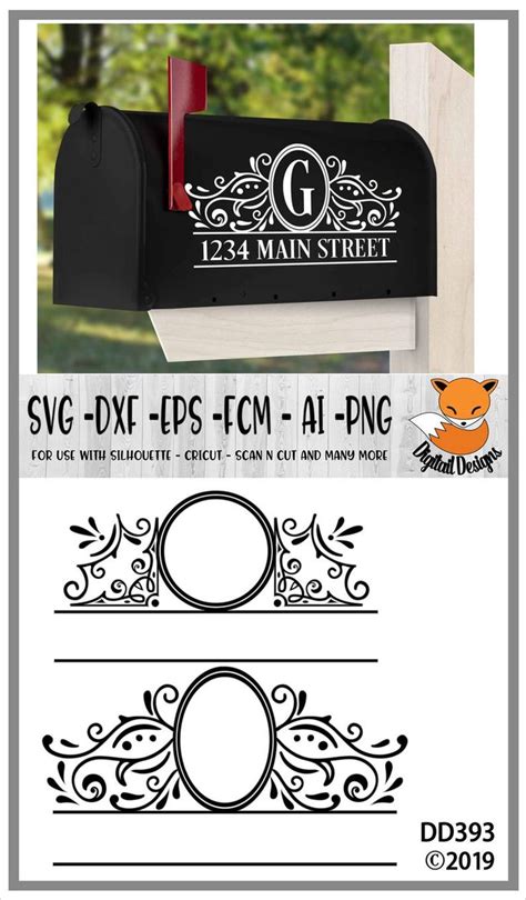 mail box decal svg png dxf eps ai fcm address etsy mailbox monogram cricut projects vinyl