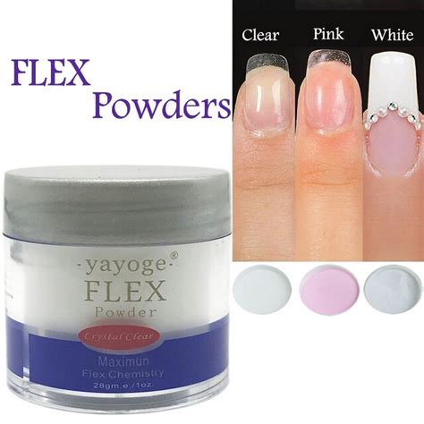 Yayoge 28g Nail Art Pink Clear White Flex Polymer Acrylic Powders