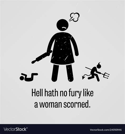 hell hath no fury like a woman scorned royalty free vector