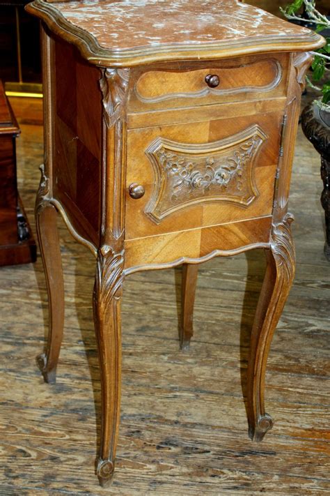 Xuanjia round side end table with marble top&gold base, modern bedside small coffee table for bedroom living room, 14 l14 w20.25 h. Antique French Hand-Carved Walnut Louis XV Style Marble ...