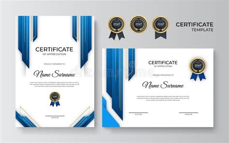 Professional Blue Certificate Template In Premium Style Certificate Of