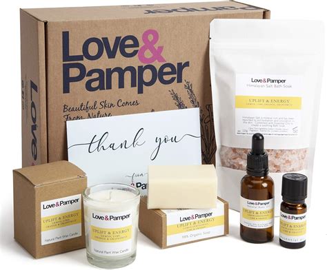 Love And Pamper Uplift And Energy Aromatherapy Pamper T Set For Women Blend Of Lemon Lime