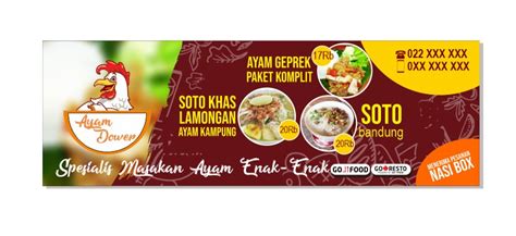 3 Contoh Spanduk Banner Untuk Warung Makan Minum Format Cdr Siap Edit