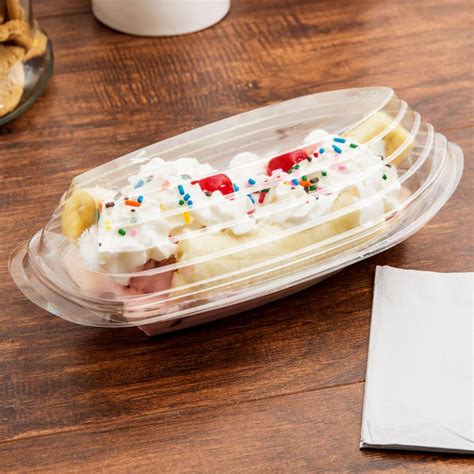 8 Oz Clear Plastic Banana Split Boat 125pack