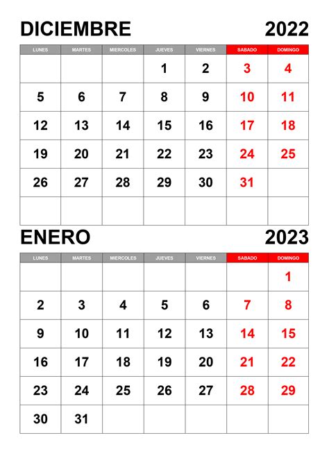 Calendario Diciembre 2022 Enero 2023 Calendariossu