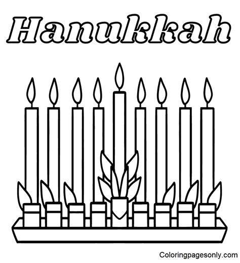 Hanukkah Menorah Coloring Pages Free Printable Coloring Pages