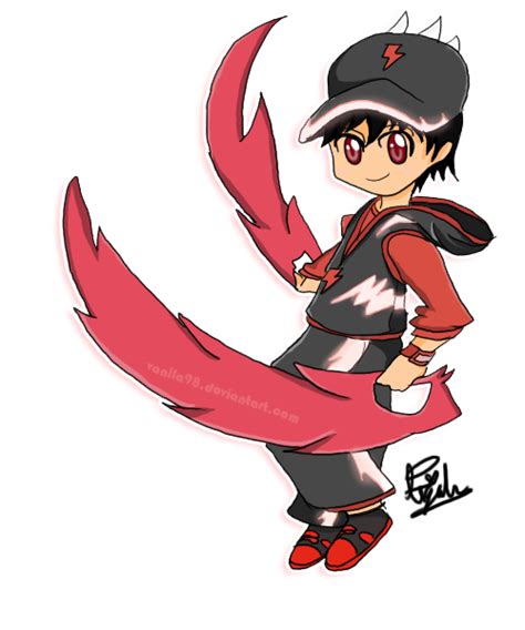 This boboiboy photo might contain anime, comic book, manga, cartoon, portrait, headshot, and closeup. Boboiboy Halilintar by Fia-V98 on DeviantArt