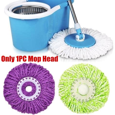 This fiber coating makes the mop head less absorbent. 360 Rotate Replacement Microfiber Mop Head Easy Clean ...