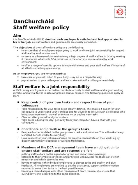 8 1 8 Staff Welfare Policy Pdf Competence Human Resources